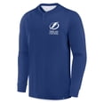 thumbnail image 2 of Men's Fanatics Blue Tampa Bay Lightning Adrenaline Push Long Sleeve Henley Shirt, 2 of 3