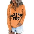 thumbnail image 2 of Femmes Halloween Sweat-Shirts Citrouille Impression Col Rond Pull à Manches Longues Oversize Pull-Overs Jaune XXL, 2 of 6
