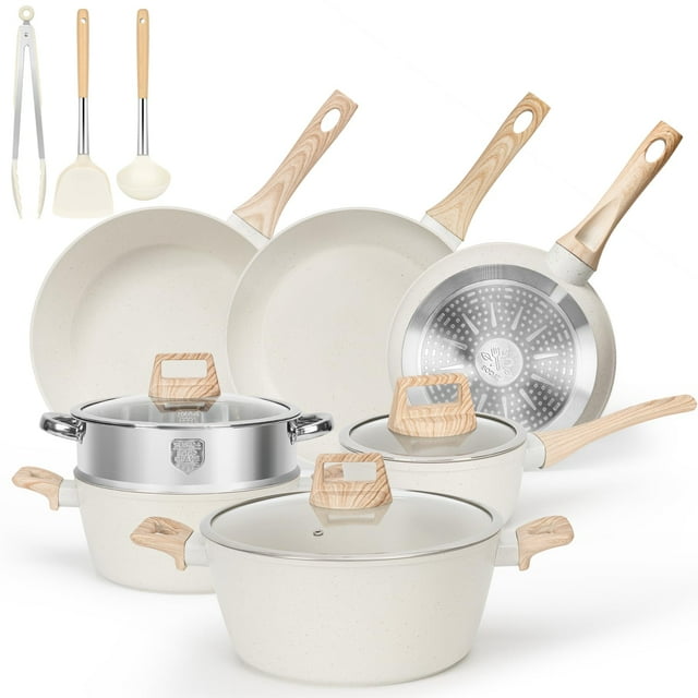 Juego de ollas y sartenes SODAY, utensilios de cocina antiadherentes, 13 unidades