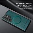 thumbnail image 2 of Allytechgroup Magnetic for Samsung Galaxy S25 Case, Compatible with MagSafe Support Magnetic Car Phone Mount PU Leather Slim Phone Case for Women Men for Samsung Galaxy S25, Green, 2 of 10