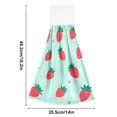 thumbnail image 6 of Yayeee Kitchen Hanging Hand Towels Set of 2 with Loop Bathroom Absorbent Tie Towel, Green Strawberry, 6 of 7