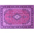 thumbnail image 1 of Ahgly Company Machine Washable Indoor Rectangle Medallion Purple Traditional Area Rugs, 3' x 5', 1 of 4