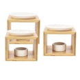 thumbnail image 1 of 3x Candelabro de Cerámica Marco de Madera Quemador de Aceite Esencial Cera Derretir Dormitorio Sunnimix porta vela, 1 of 7