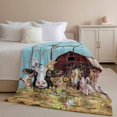 thumbnail image 2 of Throw Blanket for Couch Farm Animal Soft Fleece Flannel Blankets Cozy Lightweight Blanket for Home Sofa Living Room Barn Horse Pig Cow Teal Bed Throws 60" x 80", 2 of 9