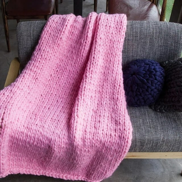 Thick Crochet Chunky Cable Knit Blanket Beautiful Handmade Cover Yarn Wool Bulky Bed Spread Throw For Home Decor