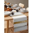 thumbnail image 2 of Table Runner Abstract Yellow Gray White Stripes Table Decoration for Kitchen Dinning Simple Style Table Decoration for Indoor Outdoor Party Wedding Decor 13x72inch, 2 of 7