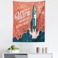 thumbnail image 1 of Galaxy Space Tapestry, Mission to Mars Dessert Planet Rocket Ship Launching Illustration, Fabric Wall Hanging Decor for Bedroom Living Room Dorm, 5 Sizes, Salmon Dark Teal White, by Ambesonne, 1 of 1
