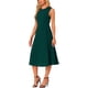 thumbnail image 4 of Vestido midi elegante de punto sin mangas con volantes y dobladillo plisado de INSPIRE CHIC L Verde Oscuro, 4 of 6