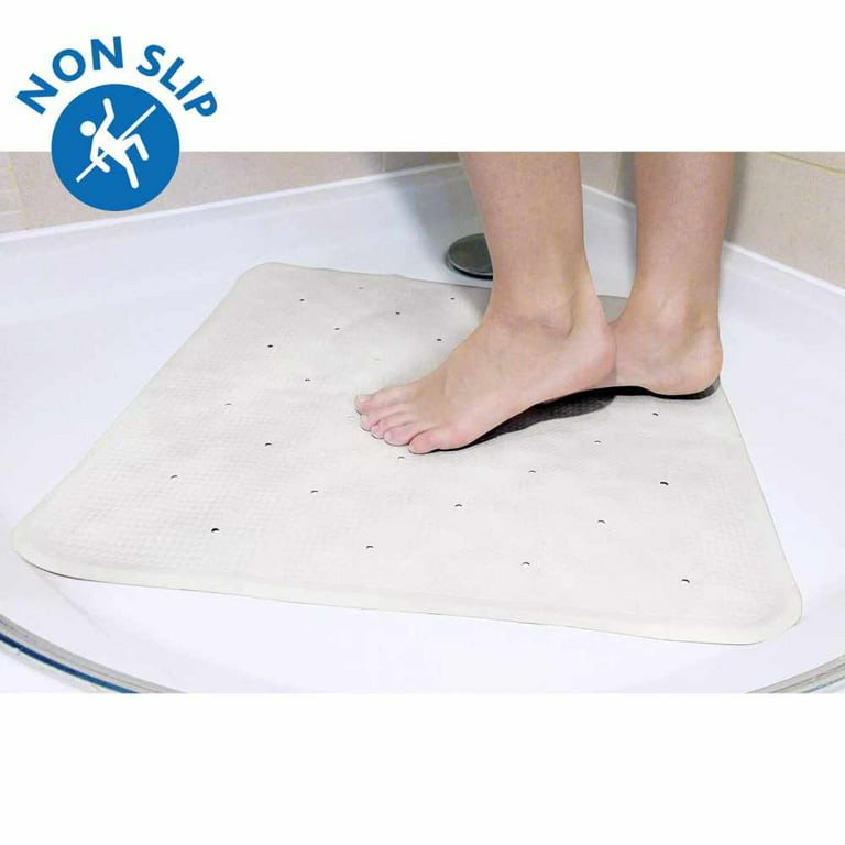 Non Slip Shower Mat with 145 Suction Cups - 21.7x21.7in (55x55cm) - Mildew  Resistant - Anti-Slip Rubber Bath Mat for Inside Shower or Tub with  Draining Holes 