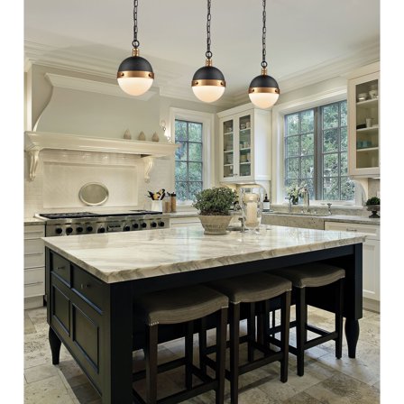 Atlas Lighting and Home 1-Light Matte Black Hanging Mini Pendant Ceiling Light Fixture with Orb