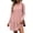 Pink #22, variant on Women Hooded Drawstring Ruffle Hem Sweatshirt Mini Dress, Long Sleeve Loose A-Line Pullover Casual Dress For Summer Fall 2XL