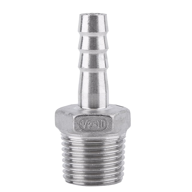Adaptador De Espiga Para Manguera, Acero Inoxidable Ss304 Rosca Macho Conexión De Tubería Espiga Para Manguera Espiga Bsp 1/8 "~ 3/4" Se Utiliza Para Conectar Muchas Tuberías Diferentes (1/2 * 10mm)