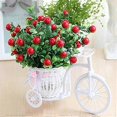 thumbnail image 2 of Soporte para plantas con flores artificiales para bicicleta, macetero nostálgico para jardín, decoración para el hogar y bodas (morado), 2 of 4