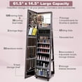 thumbnail image 6 of Giantex Lockable Jewelry Cabinet Armoire, 64" Standing Jewelry Organizer w/ Built-in Makeup Mirror, Purple, 6 of 9