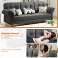 thumbnail image 7 of 83.5" 3 Seater Sofa Couch with Deep Seats and Removable Pillows, Teddy Fleece Comfy Couch, 7 of 7
