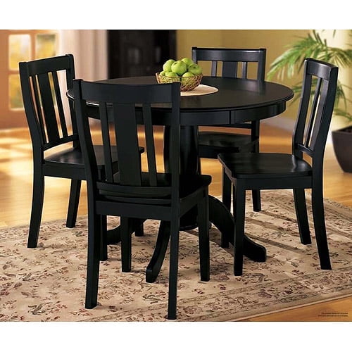  Home Trends 5pc Pedestal Dining Set Black