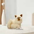 thumbnail image 5 of Furry Kitten Figurine - Realistic Stuffed Cat Decor for Desk, Car & Shelf - Handcrafted Collectible Animal Replica with Synthetic - Photo Prop, 5 of 6