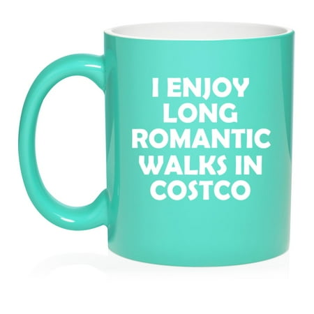 

I Enjoy Long Romantic Walks Shopping Funny Gift For Mom Mother Gift Gift For Wife Ceramic Coffee Mug Tea Cup (11oz Teal)