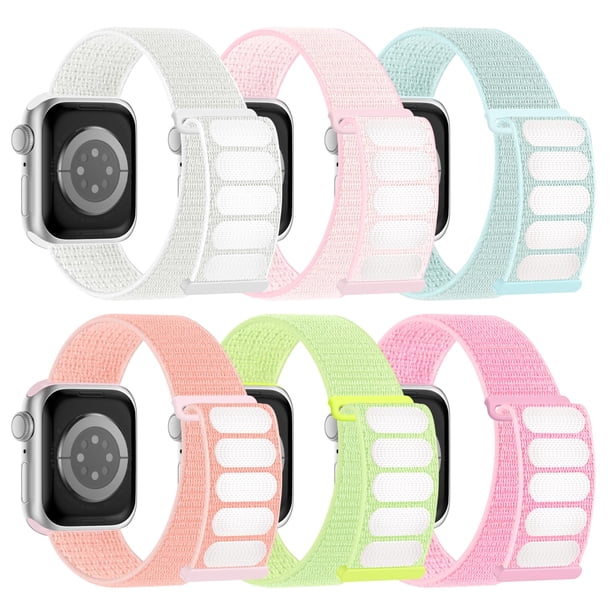 Pack de 6 correas deportivas de nailon para Apple Watch de 38 mm a 49 mm