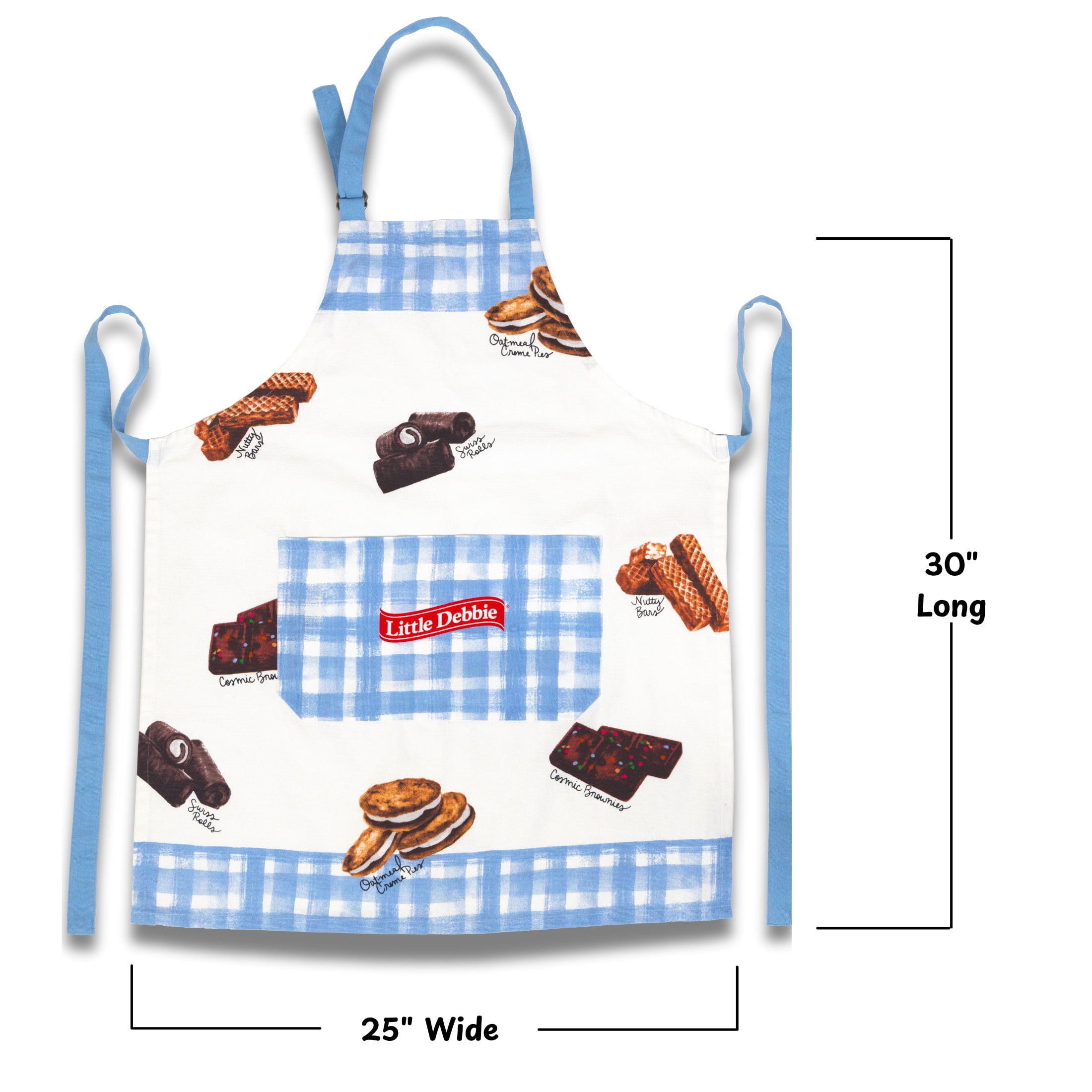 Little Debbie Gingham Collection 1-Pocket Fabric Kitchen Apron