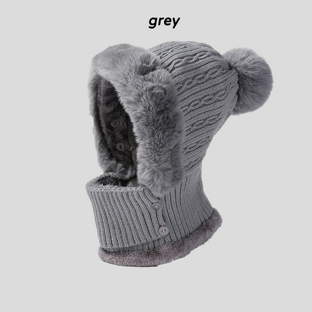 Yhmxh Gorro de invierno de lana con cuello de una pieza