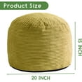 thumbnail image 2 of Round Stuffed Pouf Ottoman, Corduroy Poufs with Foam Chunk Filling, Furry and Fluffy Pouf Foot Stool Storage Ottoman, 20 X 15 Floor Poufs Foot Rest for Living Room, 2 of 13