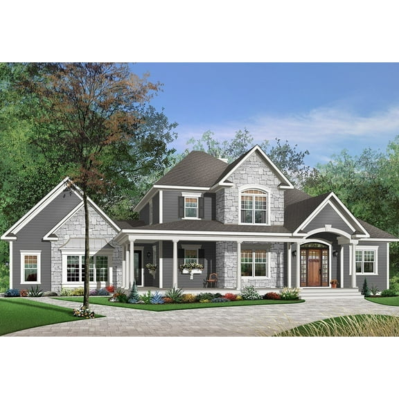728-2671: Traditional Craftsman 3 Bed, 3 Bath Luxury Home Plan, 2549 Sq Ft: Full Blueprints with License to Build by Home Plan Marketplace - Lesuto
