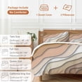 thumbnail image 6 of 3 Piece Brown Ombre Duvet Cover Set California King,Microfiber Comforter/Quilt Cover with Corner Ties and 2 Pillowcases,Modern Geometric Abstract Aesthetic Cream Soft Bedding with Zipper Closure, 6 of 8