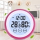 thumbnail image 1 of Reloj Termómetro Digital, Monitor de Temperatura y Humedad,Reloj Despertador con Pantalla Táctil y Retroiluminación Magnética para el Hogar, la Cocina, la Oficina y la Habitación Del Bebé (Rosa), 1 of 9