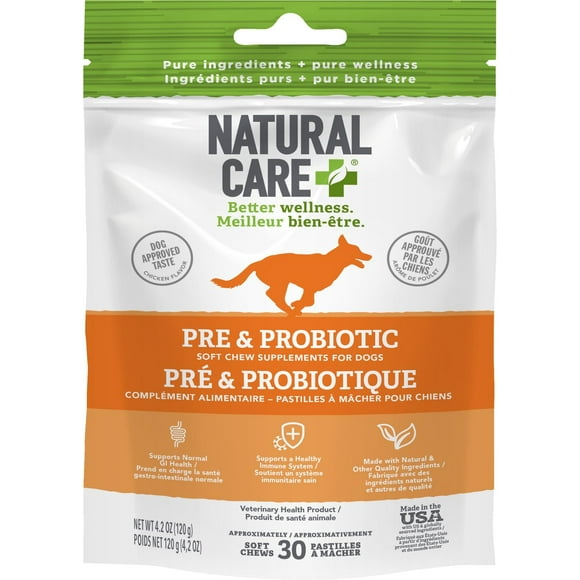 Natural Care Pre & Probiotic Chicken Daily Chews Dog Supplement, 30 Chews
