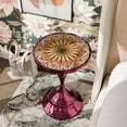 thumbnail image 4 of 24/7 Shop At Home Enric Modern Metal Accent Side Table with Round Tabletop, Living Room End Table, Metallic Chrome Purple, 4 of 10