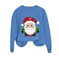 thumbnail image 3 of Christmas Sweatshirts for Women Retro Santa Claus Graphic Long Sleeve Crew Neck Shirt Xmas Pullover Tops, 3 of 5