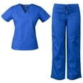 thumbnail image 4 of Medgear Womens Scrubs Set V-Neck Top and Drawstring Pant Medical Uniform, 4 of 4