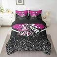 thumbnail image 2 of Manfei Cheer Team 7-Piece Twin Bedding Sets for Teens Girls,Bling Crystal Glitter Bedding Comforter Set,Girly Dreamy Dance Breathable Sheet Sets,Super Cozy Room Decor,Reversible, 2 of 8