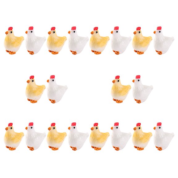 HOMEMAXS 20 Pcs Minis Tiny House Mini Rooster Hen Micro Scene 1.60X1.30X1.00CM