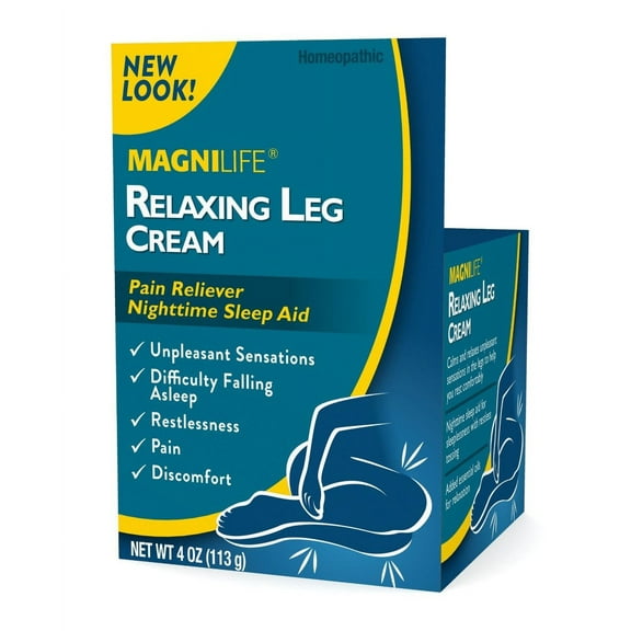 Magnilife Relaxing Pain Reliever Leg Cream Nighttime Sleep Aid, 4oz, 2-Pack