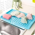 thumbnail image 6 of Large Rectangular Dish Drying Tray, 17.5" Multi-Functional Kitchen Drainer Board for Dishes, Fruits and Vegetables, Modern Minimalist Plastic Cutlery Drying Rack, 6 of 8