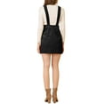 thumbnail image 3 of INSPIRE CHIC Women's Corduroy Overall V Neck Strap Mini Pinafore Dress with Pockets XS Black, 3 of 7