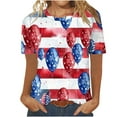 thumbnail image 2 of Memorial Day T Shirt for Women 4th of July T Shirts Women American Flag Shirts Womens Independence Day Tops for Women Patriotic Tees Women Fashion Casual Printed Round Neck Short Sleeved T-Shirt Top, 2 of 4