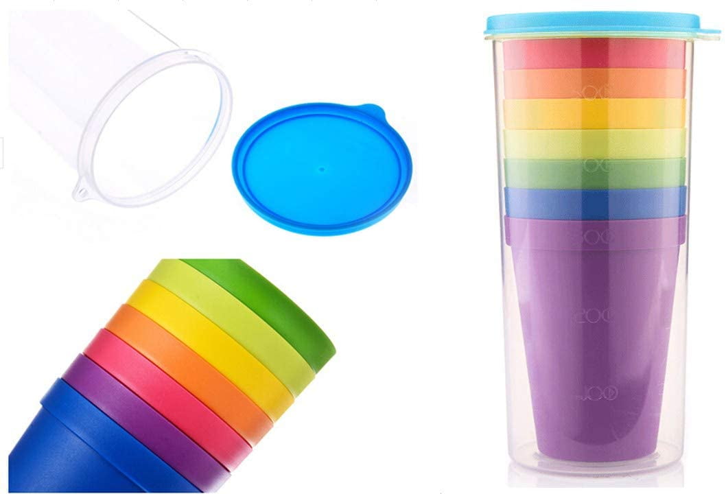 9pc Colourful Plastic Cups Reusable Eco-Friendly Drinking Cup Stackable  Water Coffee Juice Beverage Mugs Picnic Travel Drinkware - AliExpress