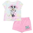 thumbnail image 2 of Disney Minnie Mouse Toddler Girls T-Shirt French TerryShorts and Scrunchie 3 Piece Outfit Set Infant to Little Kid, 2 of 5