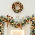 thumbnail image 6 of FastXmas 11.8 Inch Christmas Wreath Decoration with LED String Lights Red Ball and Berries Pine Cone Artificial Christmas Wreaths Ornaments for Front Door with Lights Christmas Fireplace Wall Windows, 6 of 6