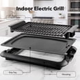 thumbnail image 4 of OVENTE Electric Indoor Grill, 15x10 Inch Non-Stick Plate, Black GD1510NLB | 1200W Fast Heat Up Power, Adjustable Temperature, Removable and Dishwasher Safe Grilling and Drip Tray, 4 of 8
