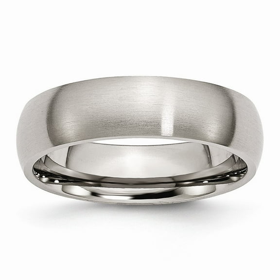 Titanium 6mm Brushed Band Ring - Size 10
