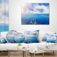 thumbnail image 3 of Designart Blue Salt Lake under Clouds - Seascape Throw Pillow - 18x18, 3 of 4