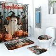 thumbnail image 1 of Halloween Shower Curtain Set Halloween Bathroom Curtain Set Shower Curtain Pumpkin Shower Curtain Set With Non Slip Rugs Toilet Lid Cover And Bath Mat, 1 of 9