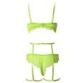 thumbnail image 6 of Everyday Bras for Women Lace Lingerie Set with Garter Silk Sleep Set Lace Sexy Lace Lingerie Set for Women Lace Garter Lingerie Set with Stockings Bunny Undies Lace Bras for Women Set Sexy Green M, 6 of 7