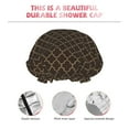 thumbnail image 3 of KLL Brown Moroccan Trellis Pattern Shower Cap & Bath Cap for Women,Reversible Oversized Waterproof Shower Caps for all Hair Lengths,Elastic Reusable Bathing Hair Cap, 3 of 6