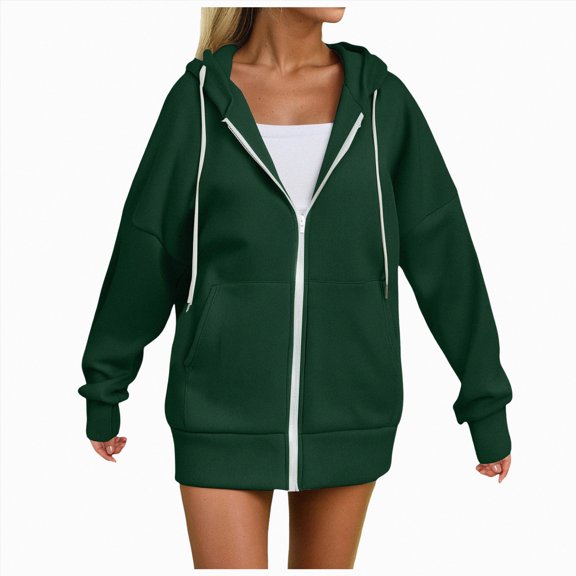 Godom Zip Up Hoodies Oversized Fall Sweatshirts 2025 Drawstring Zipper Hoodie Casual Loose Fit Long Sleeve Sweatshirt