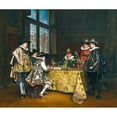 thumbnail image 2 of Adolphe-Alexandre Lesrel 14x12 Black Ornate Wood Framed Double Matted Museum Art Print Titled: La Confrontation (1900), 2 of 5
